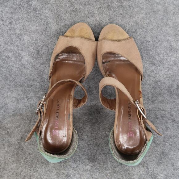 Just Fabulous Shoes Womens 7 Stiletto Pumps Platform Buckle Ankle Strap Open Toe - Picture 7 of 14